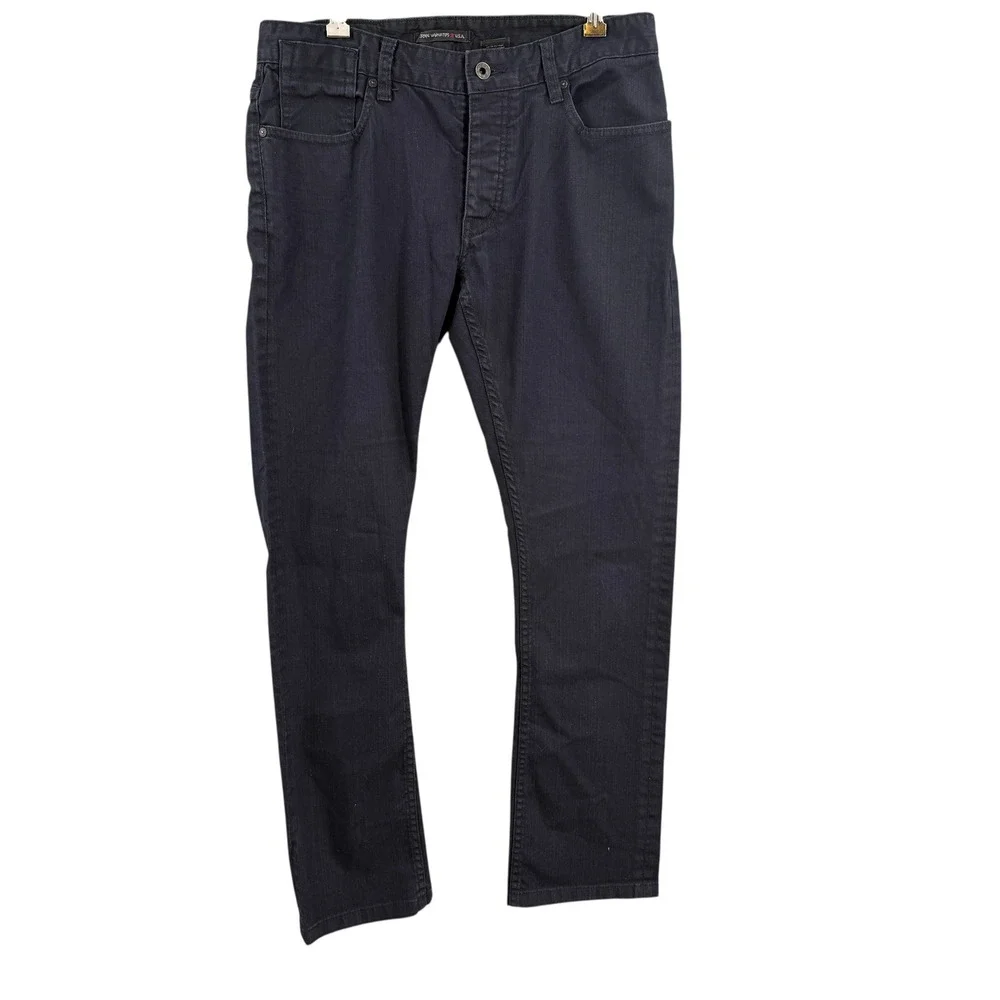 John Varvatos Button Fly‎ Jeans Dark Blue Slim Straight Mens 33x31